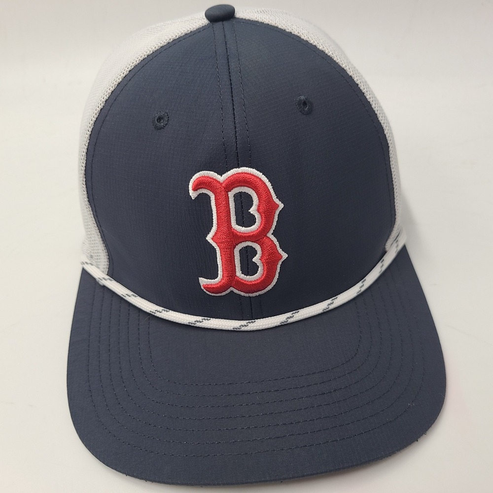 Boston Red Sox Hat Snapback Trucker Mesh 47 Brand Blue White MLB Baseball Rope